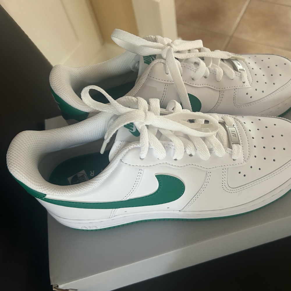 White and Green Sneakers